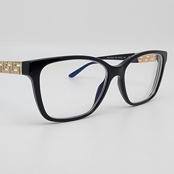 *SOLD* Versace Mod. 3192-B GB1 Gloss Black Gold Rhinestone Eyeglasses Frame 54mm - Picture 6 of 14